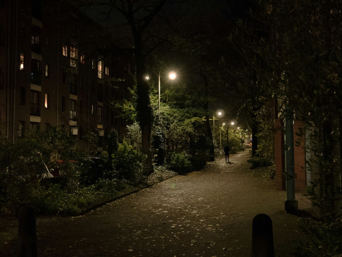 straat bij nacht